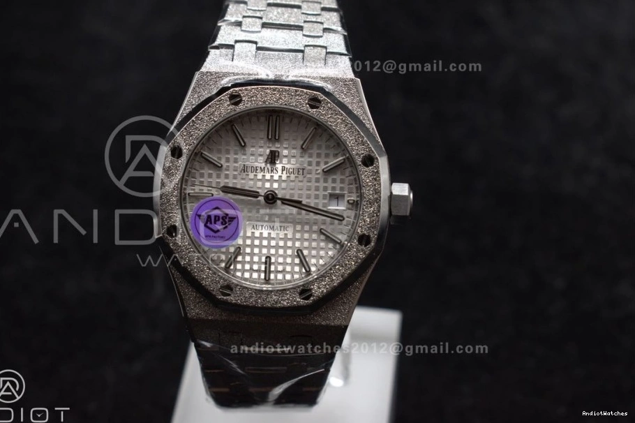 SA3120 Affordable Frosted SS Super SS 15454 On Textured White Dial Royal Clone Oak 1033 Edition APSF 1:1 Best 37mm Bracelet 1002